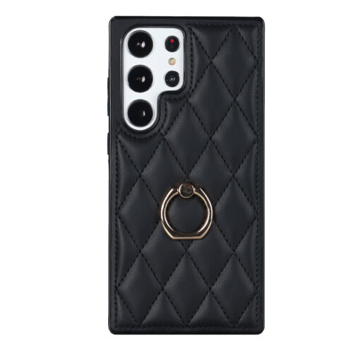 Shockproof Luxury Grid Leather Ring Stand Cover Case For S24 S23 S22 Ultra - Picture 10 of 17