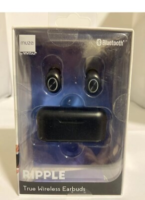 Muze by Vivitar RIPPLE True Wireless Bluetooth Earbuds New in Black