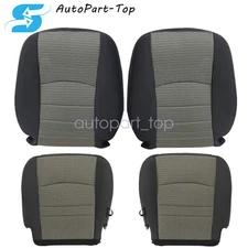 For 09-12 Dodge Ram 1500 Driver & Passenger Bottom-Lean Back Seat Cover Gray