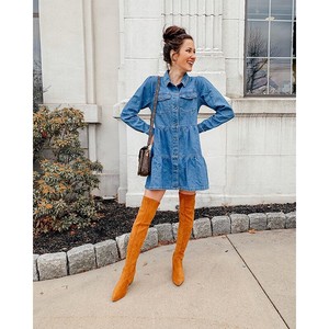 free people nicole cotton denim shirtdress