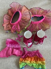 Build-A-Bear Workshop Clothing Birthday Outfit Rainbow Tutus  Pink Shoes