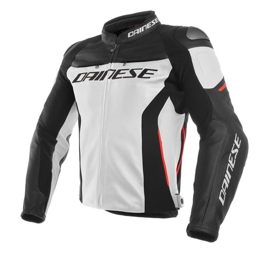 Giacca Giubbotto moto scooter DAINESE PELLE RACING 3 BIANCO/NERO/ROSSO |  eBay