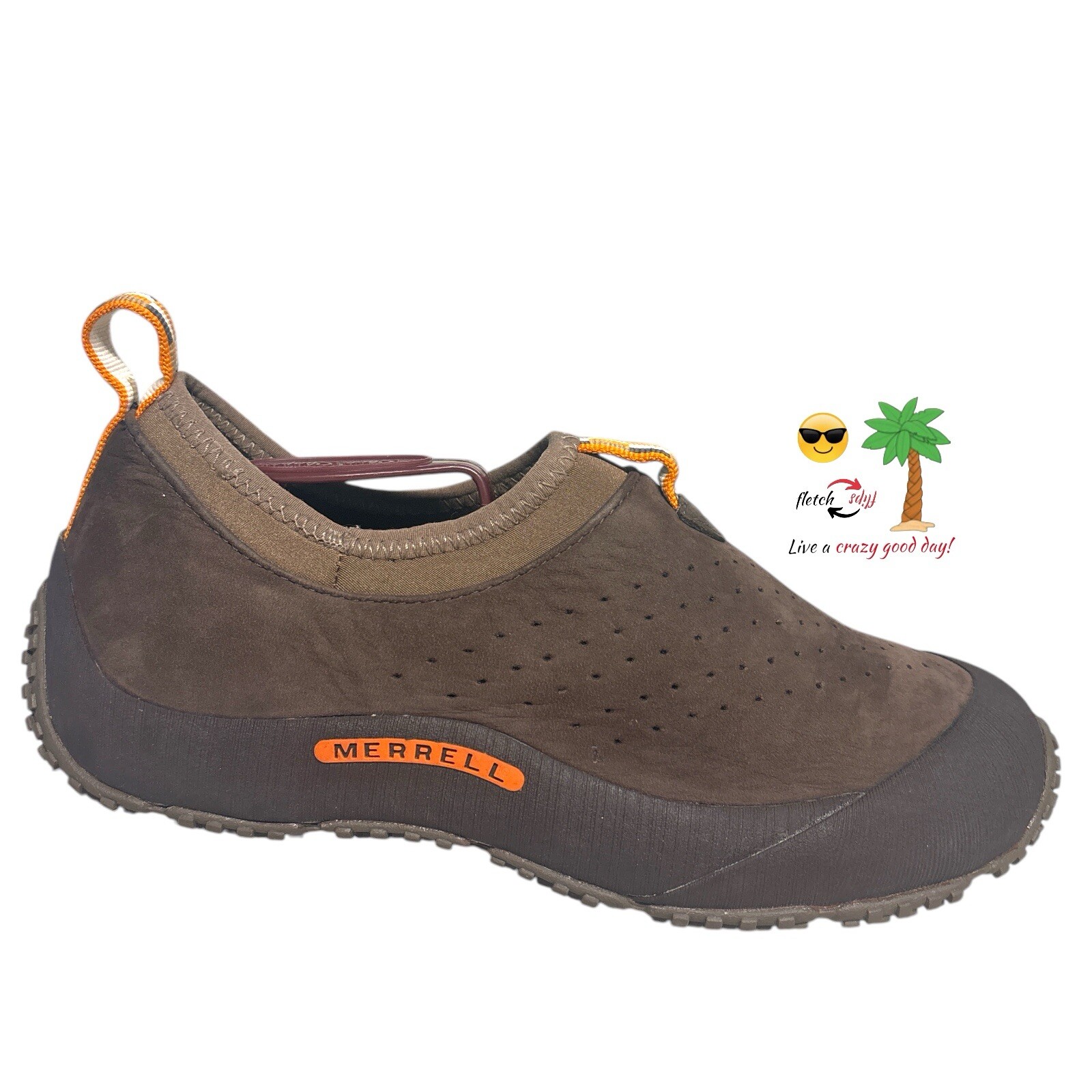 Scarpe da trekking Merrell Improv MOC marrone cioccolato da donna taglia 7 B slip on BELLE!