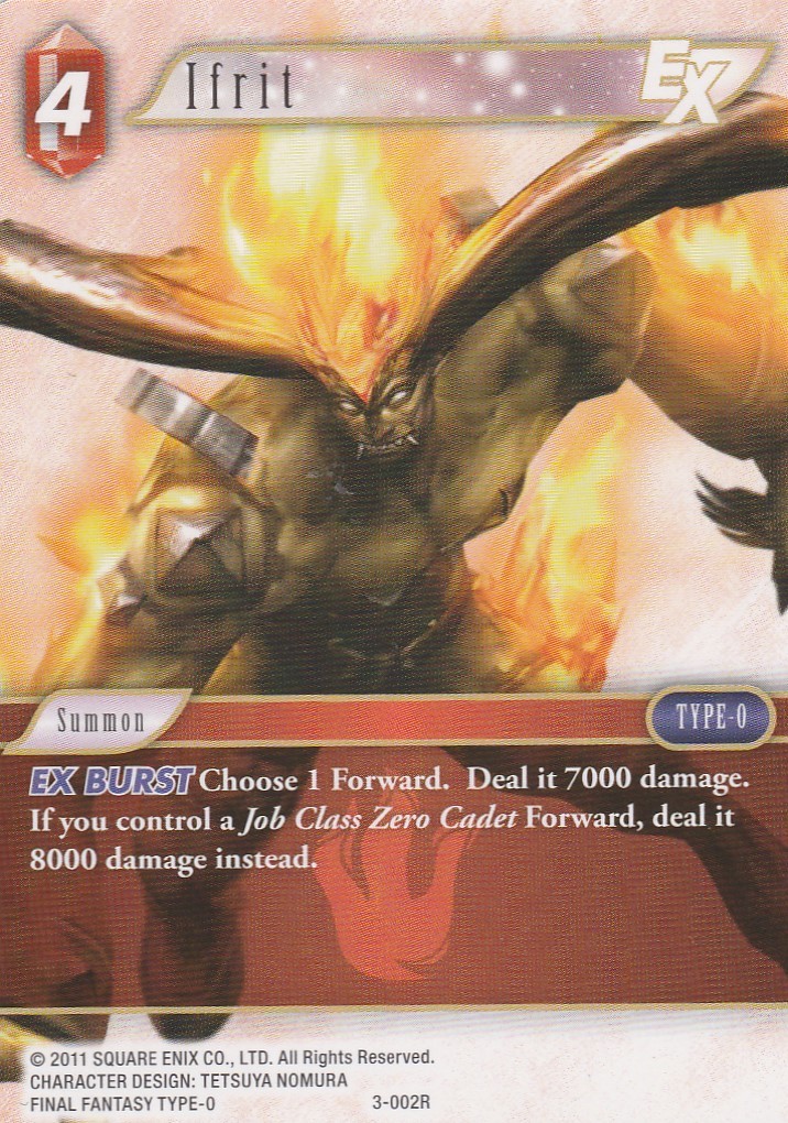 FINAL FANTASY TCG 1 X IFRIT 3-002R - RARE N0T FOIL - FIRE | eBay