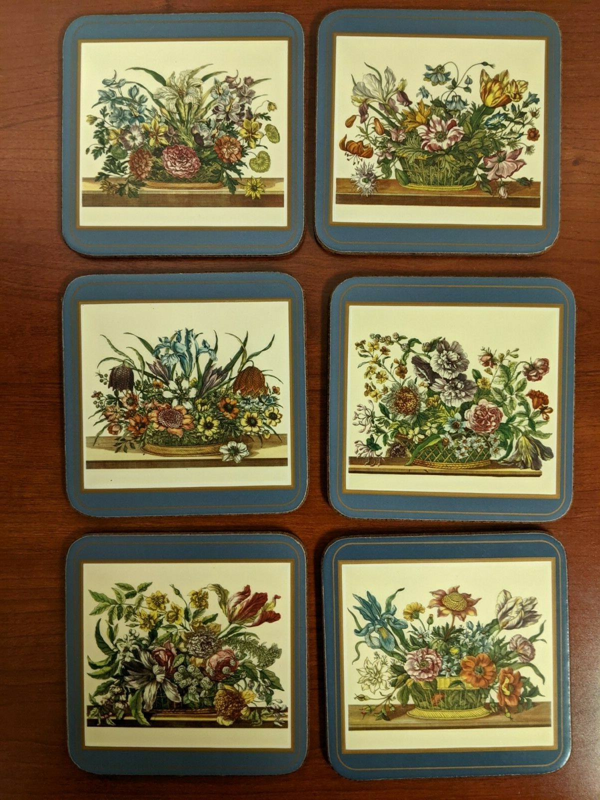 Pimpernel Traditional Collection of 6 Coasters Floral Array Made in England eBay