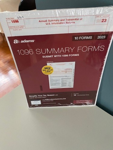Adams 2023 1096 Summary Tax Forms 10/Pack (STAX1096-23) 87958196238 | eBay