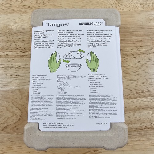 Targus ErgoFlip EcoSmart Full-Size Mouse New - Picture 4 of 5