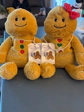 NEW Warmies Heatable Plush Gingerbread Boy and Girl Set