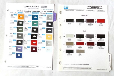 1997 PORSCHE DUPONT AND PPG  COLOR PAINT CHIP CHART ALL MODELS ORIGINAL 