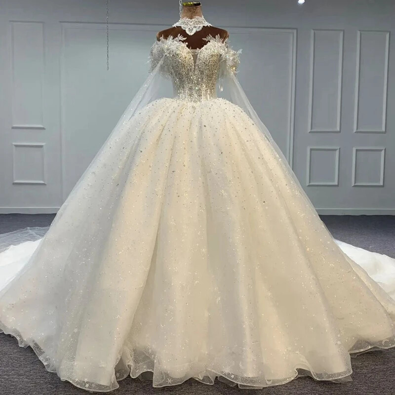 knee length dresses for ladies Luxury Rhinestone Tassel V-Cut Neck Mermaid Wedding Dress main image 0