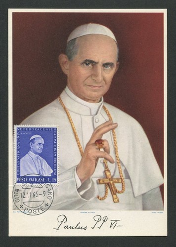 VATICAN MK 1965 PAPST PAULUS POPE PAPA PAPIEZ MAXIMUMKARTE MAXIMUM CARD MC d1907 - Bild 1 von 2