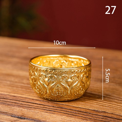 Handicraft Gold/Tin Metal Carved Round Thai Bowl Tableware for Restaurant&Hotel - Picture 45 of 51