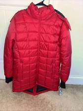 Swiss Tech Jacket Women’s  M (8-10) Red  Mid Length Puffer Detail