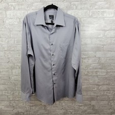 Arrow USA long sleeve button down shirt mens size 17 34/35 gray