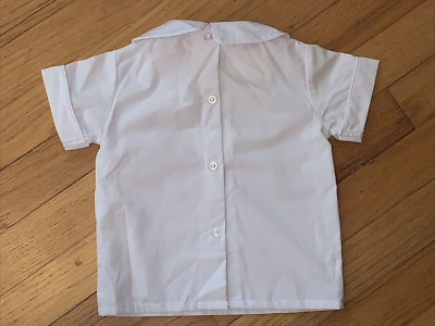 12 month white dress shirt Baby Boy White Button Down Shirt Short Sleeve Solid Summer Dress Formal Classic Boys T Shirts 12-18 Months