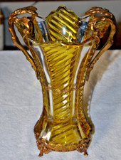 Loetz Art Glass  bronze Vase Art Nouveau 12"X8"