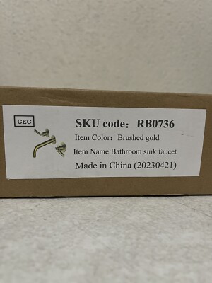 Matrix Decor 2-Handle Wall Mounted Bathroom Faucet Brushed Gold MD-RWBF60008BG