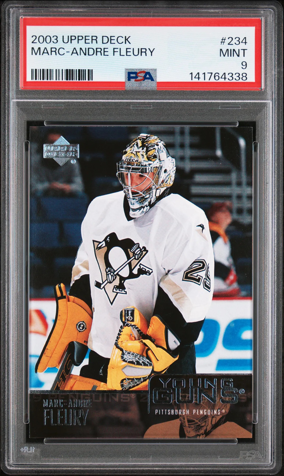 2003-04 Upper Deck Marc-Andre Fleury #234 Young Guns Rookie PSA 9