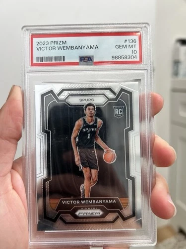 Panini 2023-24 Prizm Victor Wembanyama #136 RC Base PSA 10 Spurs