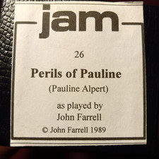 SPECIAL REISSUE Jam "Perils of Pauline" piano roll NEVER BEEN PLAYED