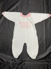Vintage Y2K Gerber Infant Baby Girl Baby Bear One Peice 1997 Long Sleeve Sleep