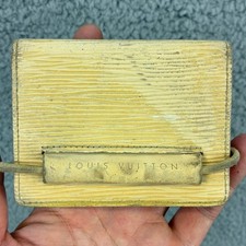 Louis Vuitton Epi Leather Bifold ID Card Holder Wallet Unisex OS Yellow READ