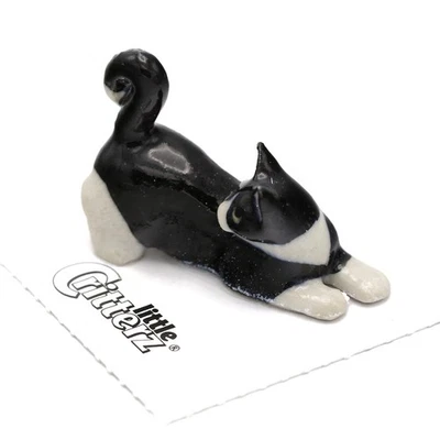 Little Critterz Cat - Tuxedo Kitten "Chessie" - Miniature Porcelain Figurine - Image 1 of 4