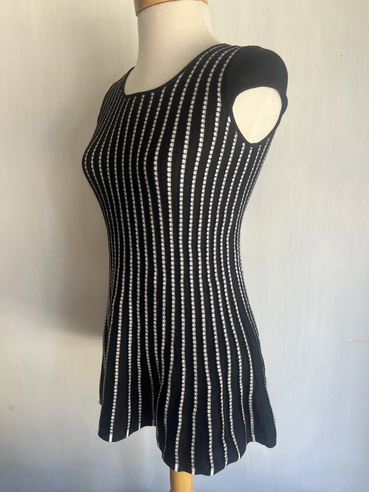 ELLA MOSS (2020) Mini Vestido Oficial Juniors Rayas Talla 10 (Mujer XS) Foto 3 de 4