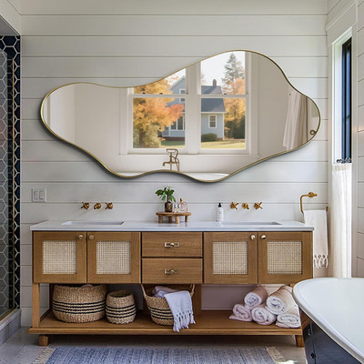 Stunning 63'' Gold Asymmetrical Full Length Mirror - Perfect Home Decor Accent