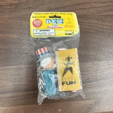 Basic Fun 1998 Pez Candy Uncle Sam Keychain New in Package bag