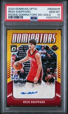 2024-25 Donruss Optic Reed Sheppard Rookie Dominators Gold Auto /10 PSA 10