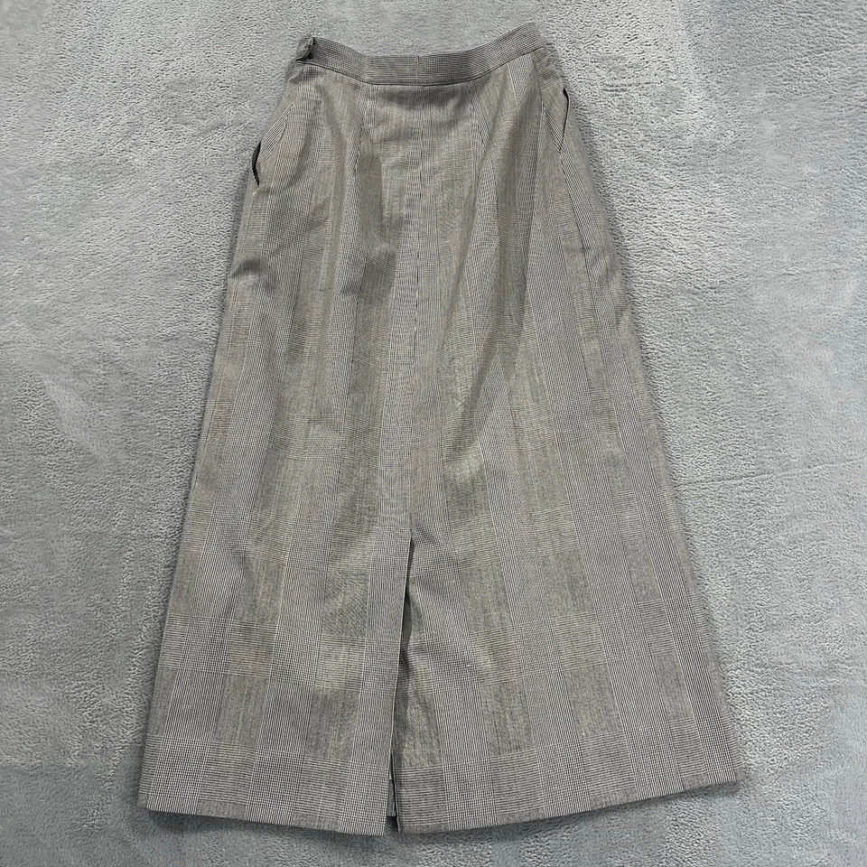 Maxi falda vintage para mujer 6 maxi gris a cuadros años 80 Academia Foto 3 de 4