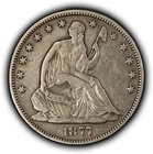 1877-S 50c Seated Liberty Silver Half Dollar - VF - SKU-H3869