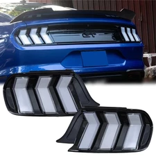 2PCS LED Tail Lights For Ford Mustang S550 2015-2023 Clear White Rear Lights
