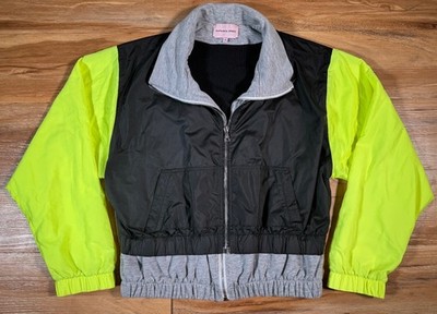 Natasha Zinko Black Hi Vis Double Layer Sweatshirt Full Zip Track Jacket S