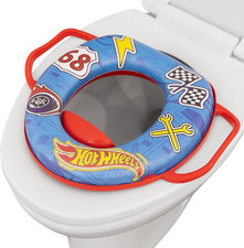 Hot Wheels Soft Potty Training Seat for Toilet with Storage Hook, Non-Slip Potty