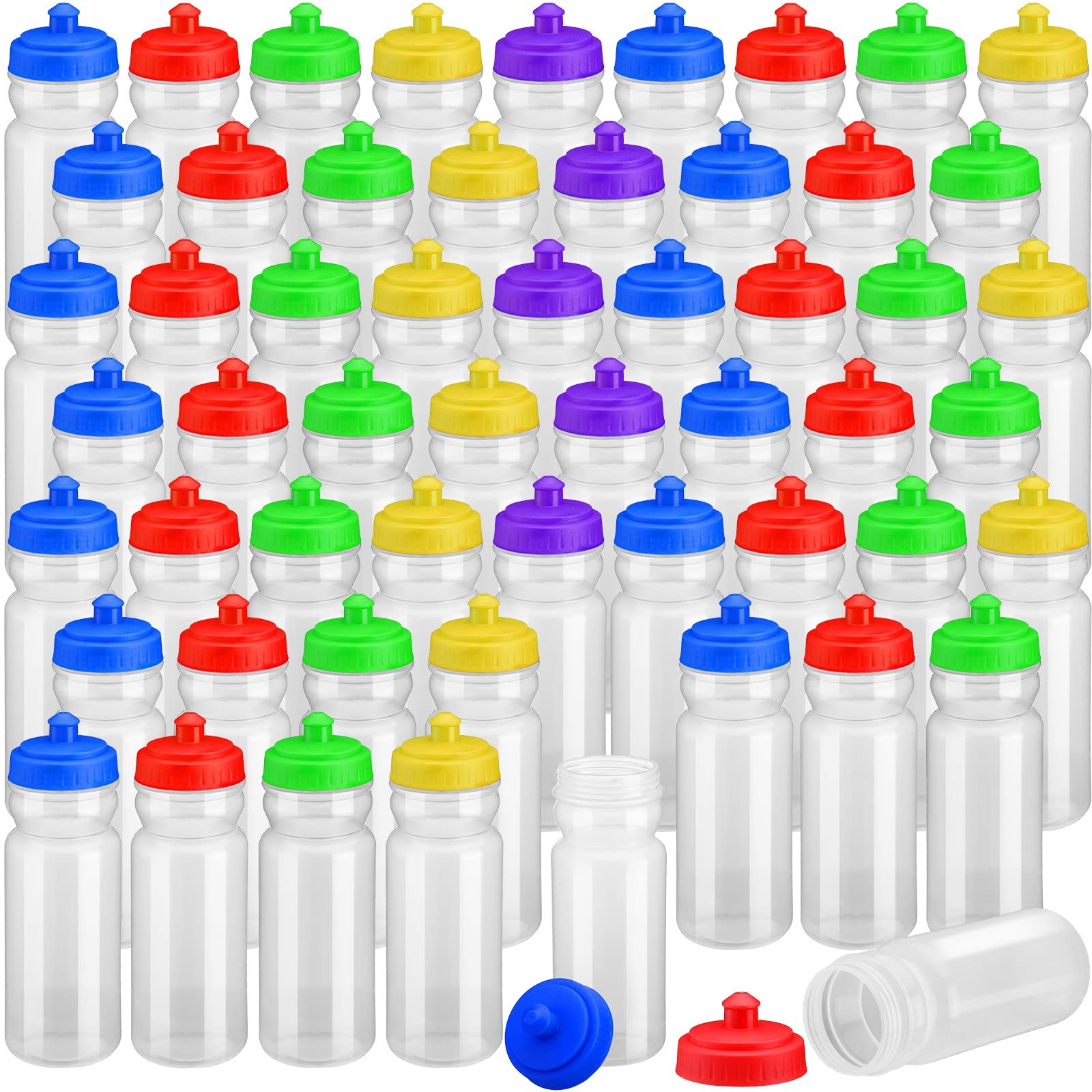 Bulk 20 Oz Reusable Plastic Water Bottles With Pull To...