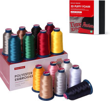 Embroidery Machine Thread Black White15 Colors 40WT 108D/2 3D Embroidery Puff