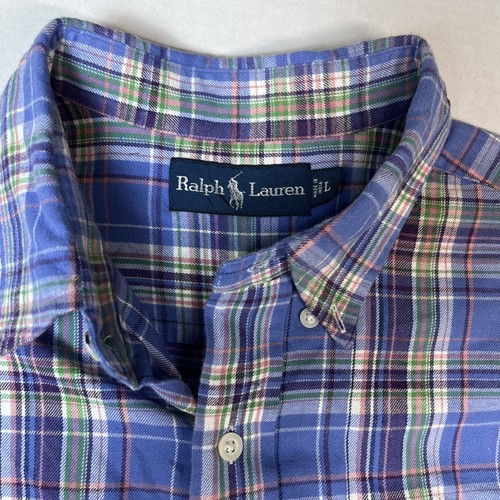 Ralph Lauren Hemd Herren LG blau kariert Flanell Knopfleiste Classic Fit Cabin Herbst - Bild 3 von 5