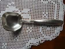 Ancienne Cuillère à crème ou Louche à dessert en métal argenté Art Déco