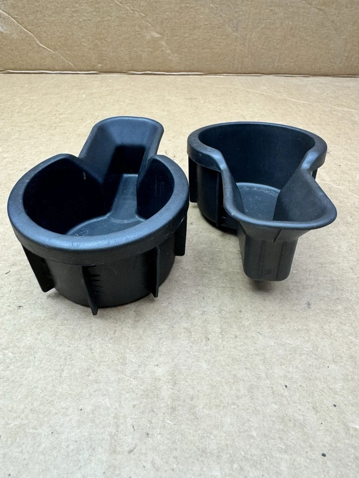 2000-2004 Nissan Frontier Xterra Center Cup Holder Rubber Insert Set 2 OEM Black - Image 3 of 4