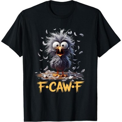 Cartoon Humor T-Shirt F caw F,Unisex stylish top