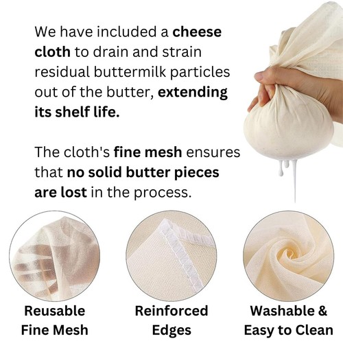 Dazey Butter Churner - Cheese Cloth Butter Paddles Recipe Book INCLUDED- Hand... - Picture 6 of 6