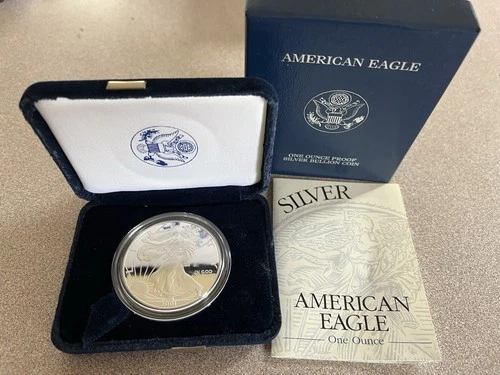 2001 W American Eagle ONE DOLLAR $1 USD 1 OZ-T .999 Silver Proof Coin OGP+COA