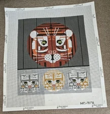 Edie Harper Needlepoint Hand-painted Canvas-COPY CATS HC-T171-Rare