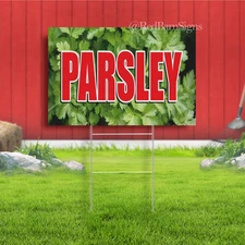 PARSLEY Farm Fresh Food Indoor Outdoor Yard Sign with metal stakes