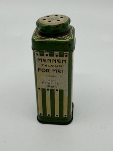 Vintage Advertising Mennen Talcum Powder For Men Tin With Some Contents Inside