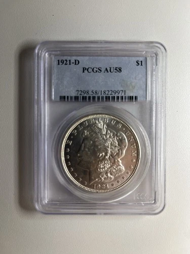 1921-D Morgan Dollar PCGS AU58 $1 Silver Coin Denver Business Strike
