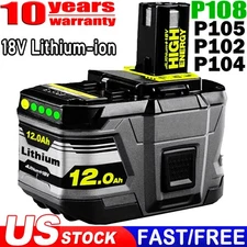 12Ah For RYOBI P108 18V One Plus High Capacity Battery 18 Volt Lithium-Ion 12.0A