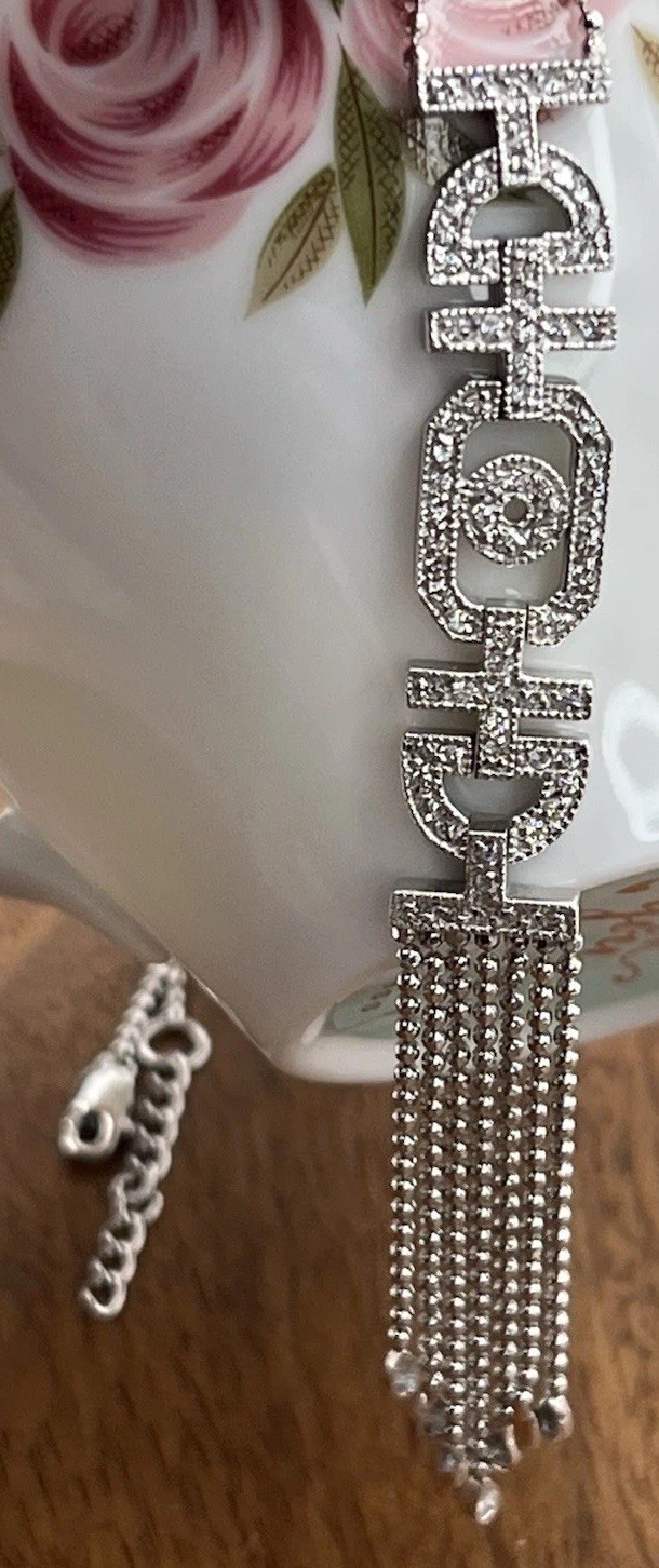 Sterling Silver Statement Necklace Geometric Pend… - image 11